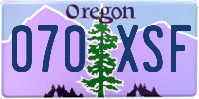 OR license plate 070XSF