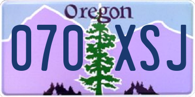 OR license plate 070XSJ