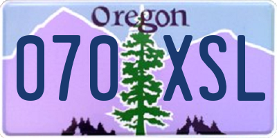 OR license plate 070XSL