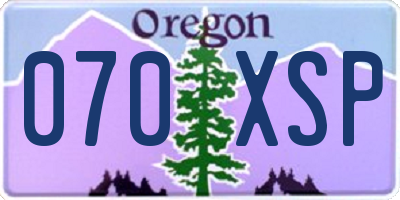 OR license plate 070XSP