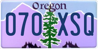 OR license plate 070XSQ