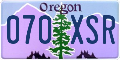 OR license plate 070XSR