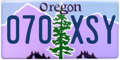OR license plate 070XSY