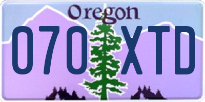 OR license plate 070XTD