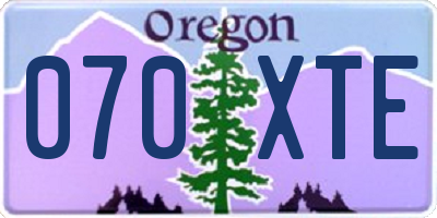 OR license plate 070XTE