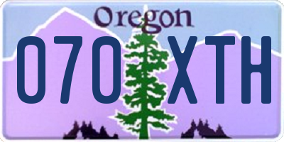 OR license plate 070XTH