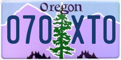 OR license plate 070XTO