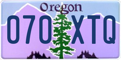 OR license plate 070XTQ