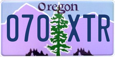 OR license plate 070XTR