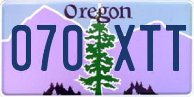 OR license plate 070XTT