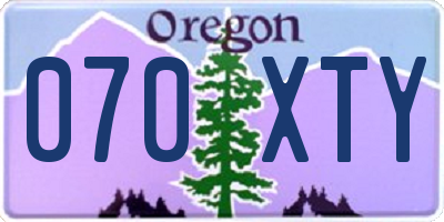 OR license plate 070XTY