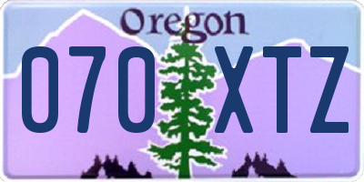 OR license plate 070XTZ