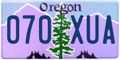 OR license plate 070XUA