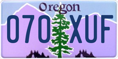 OR license plate 070XUF