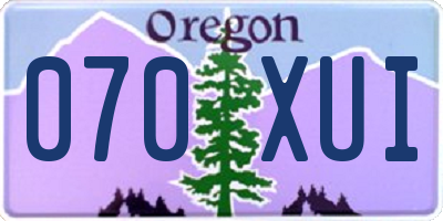 OR license plate 070XUI