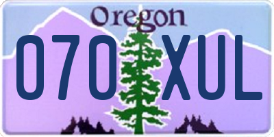 OR license plate 070XUL