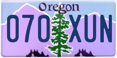 OR license plate 070XUN