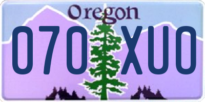 OR license plate 070XUO