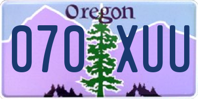 OR license plate 070XUU