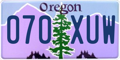 OR license plate 070XUW