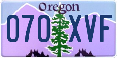 OR license plate 070XVF