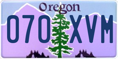 OR license plate 070XVM