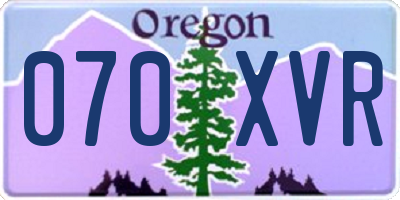 OR license plate 070XVR