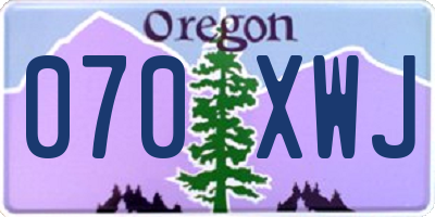 OR license plate 070XWJ