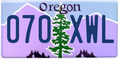 OR license plate 070XWL
