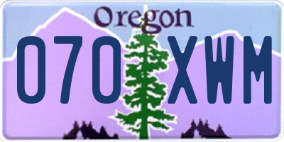 OR license plate 070XWM
