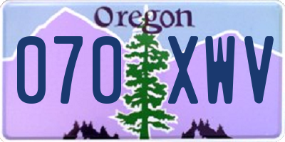 OR license plate 070XWV
