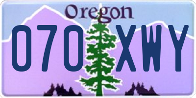 OR license plate 070XWY