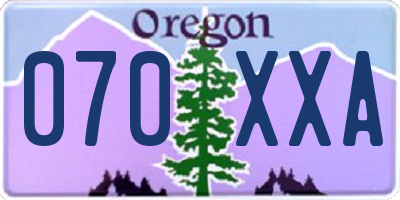 OR license plate 070XXA