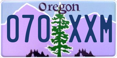 OR license plate 070XXM