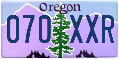 OR license plate 070XXR