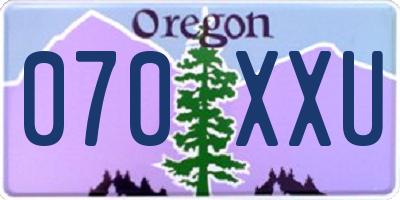OR license plate 070XXU