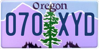 OR license plate 070XYD