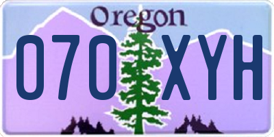 OR license plate 070XYH