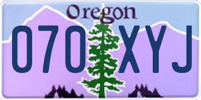 OR license plate 070XYJ