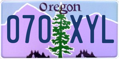 OR license plate 070XYL