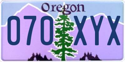 OR license plate 070XYX
