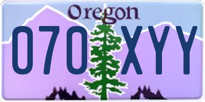 OR license plate 070XYY