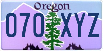 OR license plate 070XYZ