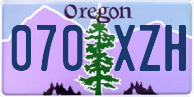 OR license plate 070XZH