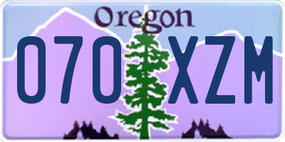 OR license plate 070XZM