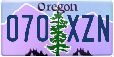 OR license plate 070XZN
