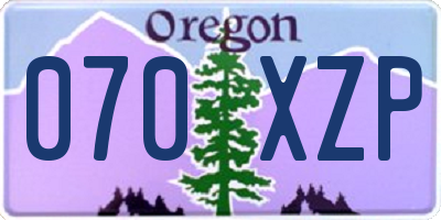 OR license plate 070XZP