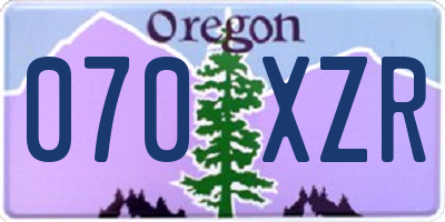 OR license plate 070XZR
