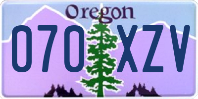 OR license plate 070XZV