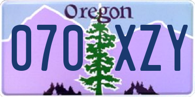 OR license plate 070XZY